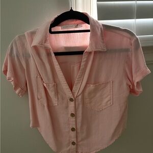 Altar'd State Pink Button-Up Blouse
